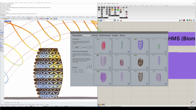 Galapagos and Biomorpher on Grasshopper: Al Bahr example – Screenshot 2