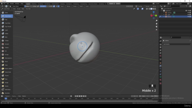 Escultura no Blender para impressão 3D – Screenshot 2