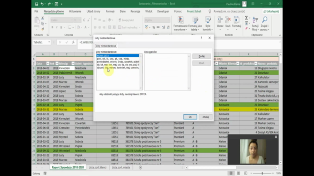 MS Excel - niestandardowe sortowanie i filtrowanie danych – Screenshot 1