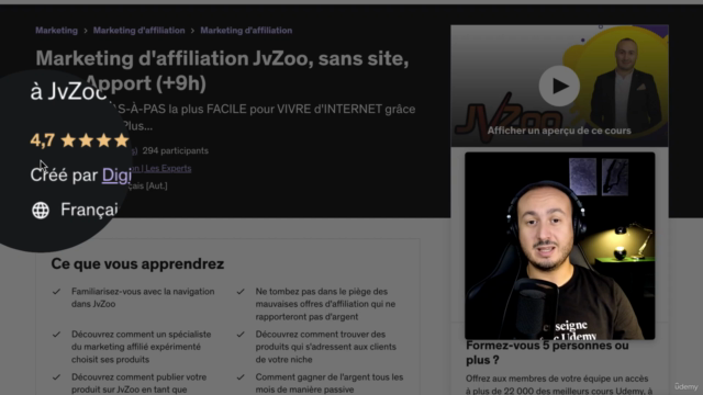 Marketing d'affiliation JvZoo, sans site, sans Apport (+9h) – Screenshot 1