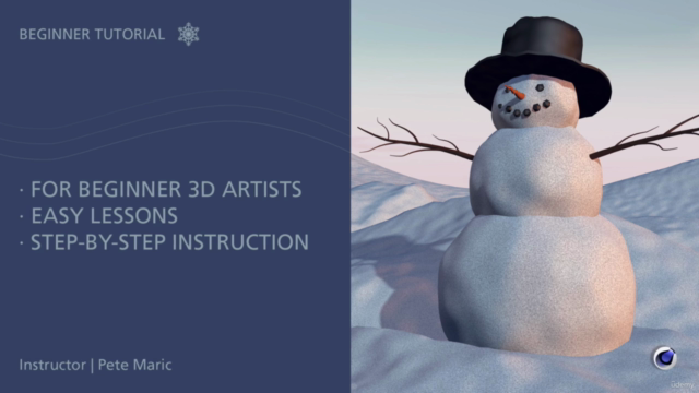 Model a Snowman in Cinema 4D, Beginner Course – Screenshot 1
