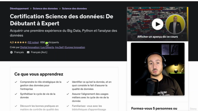 Certification Science des données: De Débutant à Expert – Screenshot 1