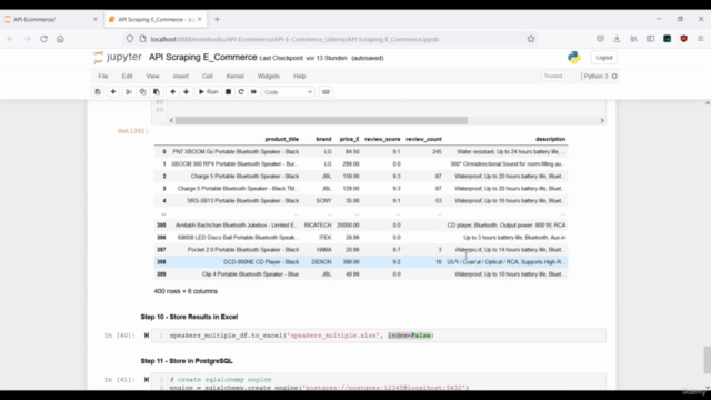 API Scraping - E-Commerce Data - Excel & PostgreSQL – Screenshot 3