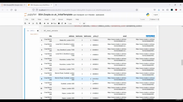 Web Scraping with Beautiful Soup - Real Estate Database – Screenshot 3