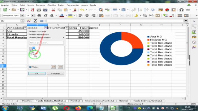 Trabalhe com Dashboard no Calc – Screenshot 4