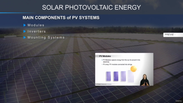 Solar Photovoltaic Energy. The course to become an expert. – Screenshot 2
