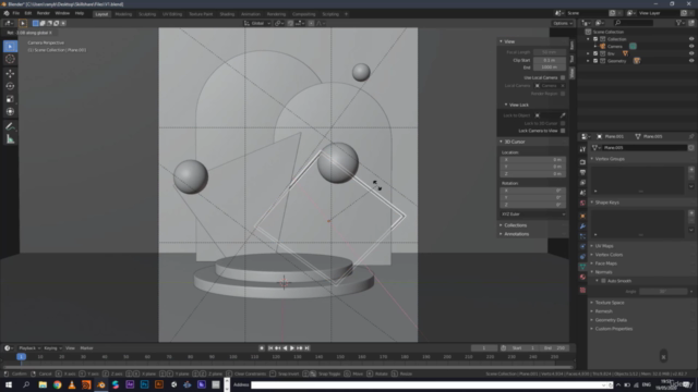 Design a minimal geometric scene in Blender – Screenshot 3
