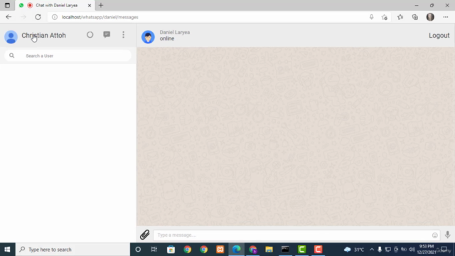 WhatsApp Clone MasterClass using WebSockets,PHP,MySQL +Js – Screenshot 1
