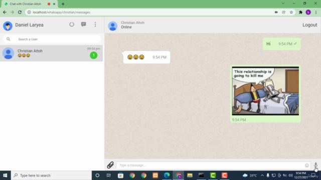 WhatsApp Clone MasterClass using WebSockets,PHP,MySQL +Js – Screenshot 3