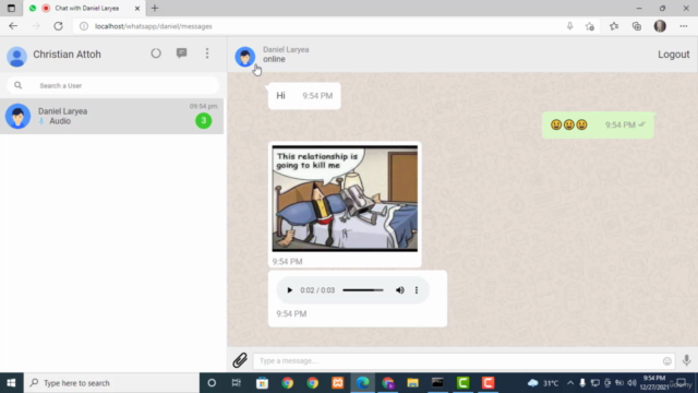 WhatsApp Clone MasterClass using WebSockets,PHP,MySQL +Js – Screenshot 4