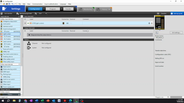 MCEP 2720 Machine Safety with Keyence GC Safety Controller – Screenshot 2