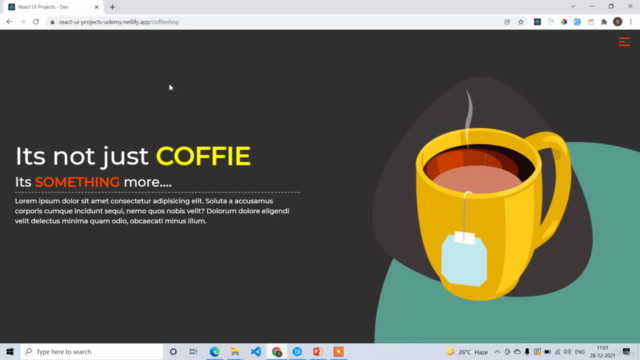 Build 10 UI/UX Projects / Landing Pages in React – Screenshot 4