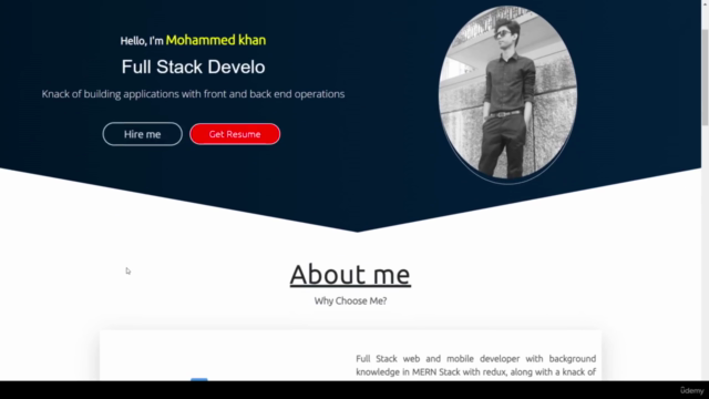 The Ultimate React JS responsive portfolio course – Screenshot 1