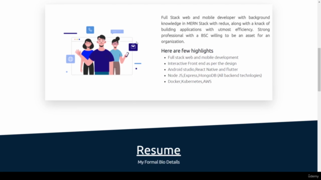 The Ultimate React JS responsive portfolio course – Screenshot 2