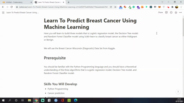 Learn To Predict Breast Cancer Using Machine Learning - Screenshot_01