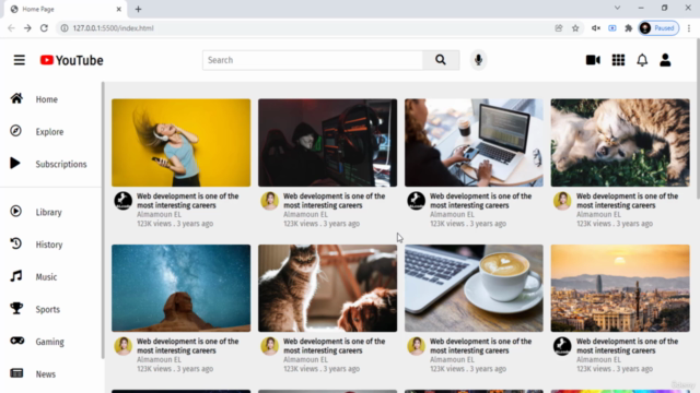 Build A YouTube Clone Using HTML, CSS and JS 100% Responsive – Screenshot 3