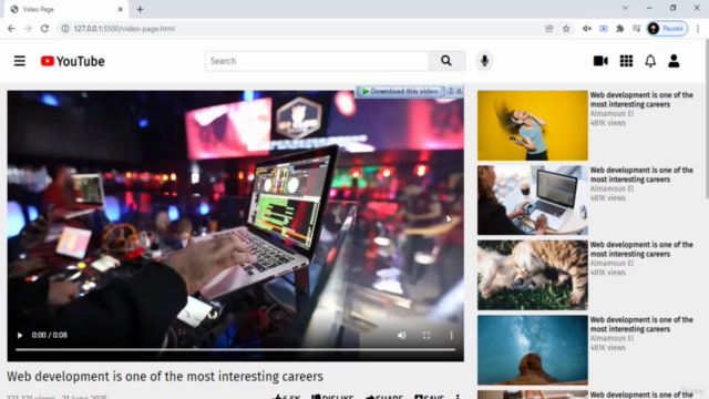 Build A YouTube Clone Using HTML, CSS and JS 100% Responsive – Screenshot 4