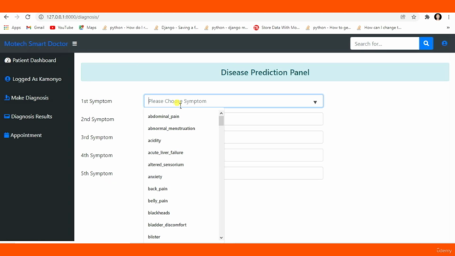 Machine Learning Disease Prediction And Drug Recommendation – Screenshot 2