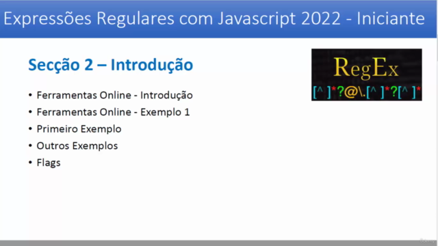 Expressões Regulares com Javascript 2022-Iniciante – Screenshot 2