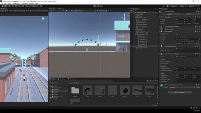 Aprende a crear un videojuego Endless Runner en 3D con Unity – Screenshot 3