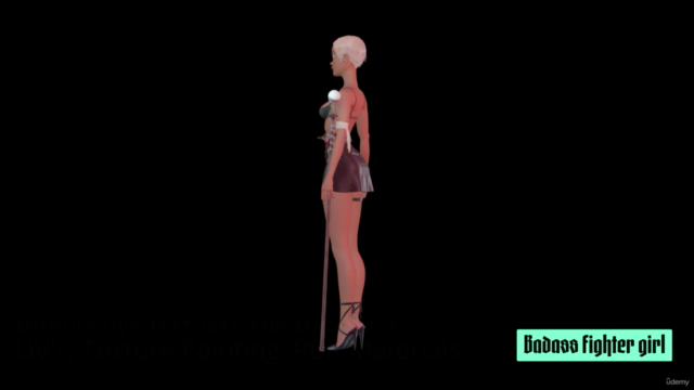 Fighter Girl Character in Blender Tutorial - Screenshot_03