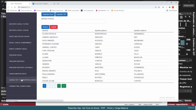 Reportes Asp .net Core en Excel , PDF , Word y Carga Masiva – Screenshot 1