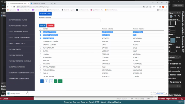 Reportes Asp .net Core en Excel , PDF , Word y Carga Masiva – Screenshot 2