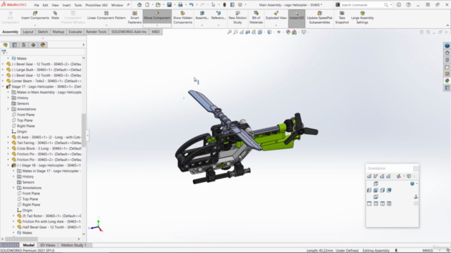Build a Lego Helicopter in SolidWorks 3D CAD – Screenshot 1