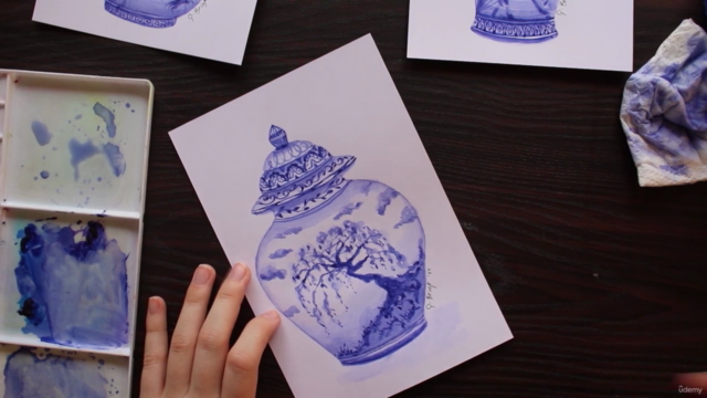 Watercolor Painting For Beginners | Chinese Vase Collection – Screenshot 4