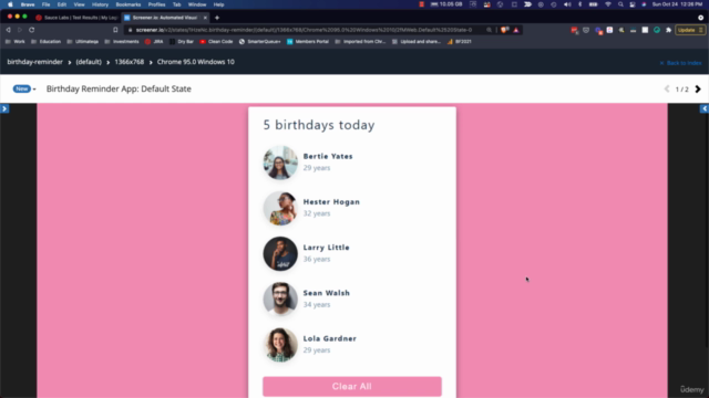 ReactJS Birthday Reminder React App (with WebdriverIO tests) – Screenshot 4