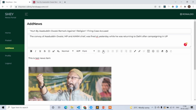 MERN Stack News Application with Tailwind CSS – Screenshot 3
