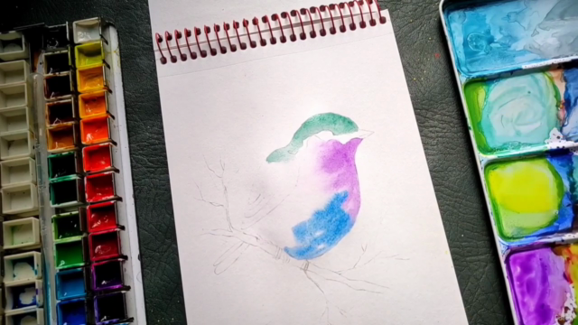 Abstract Watercolor Bird - 21 Birds Painting Challenge – Screenshot 3
