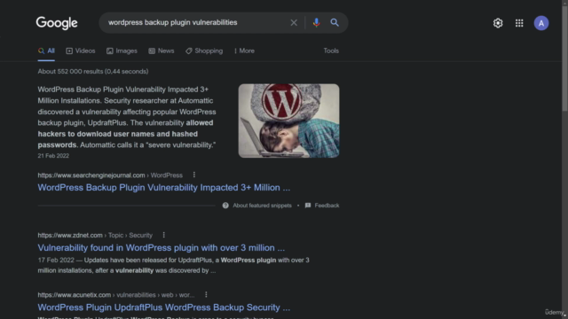 WordPress: Backup and Restore – Screenshot 3