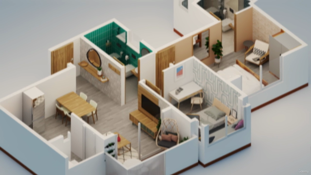3D Floor Plan Masterclass with Sketchup, Vray & Flextools – Screenshot 1