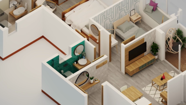 3D Floor Plan Masterclass with Sketchup, Vray & Flextools – Screenshot 4