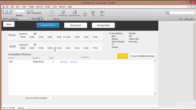 Filemaker Bookings and Reservation System – Screenshot 2
