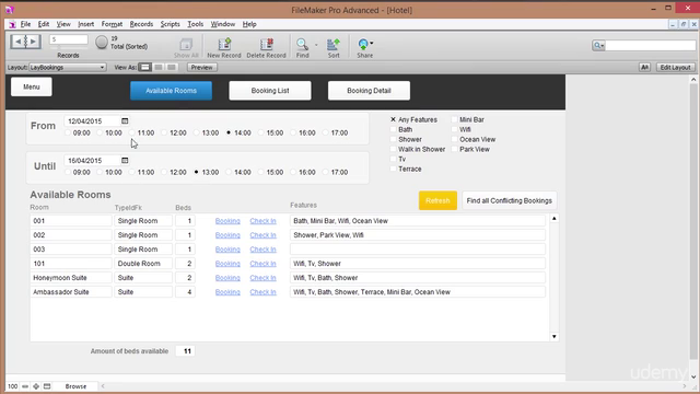 Filemaker Bookings and Reservation System – Screenshot 3