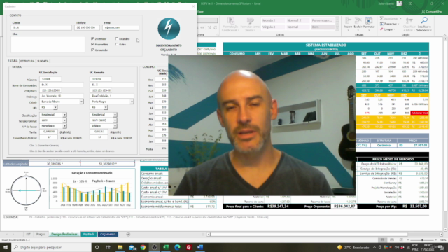ENERGIA SOLAR - Planilha Dimensionamento e Orçamento (Trial) – Screenshot 1