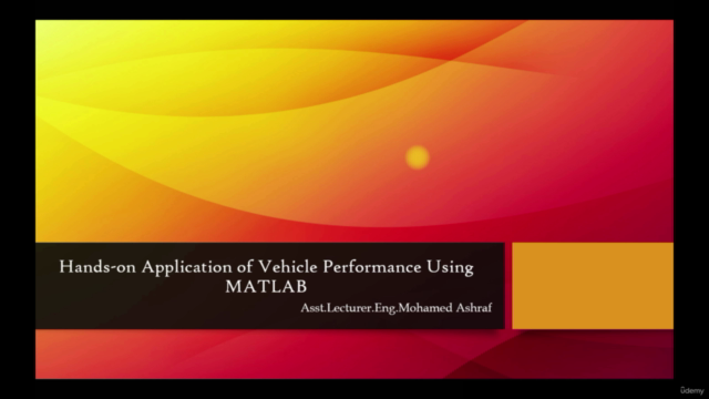 Hands-On Application Of Vehicle Performance Using MATLAB – Screenshot 1