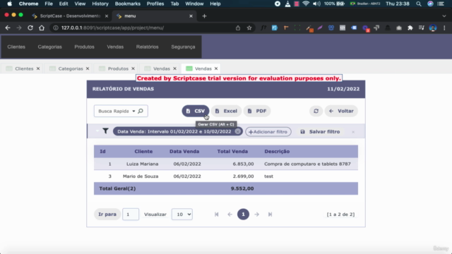 Projeto Prático: Micro Sistema de Vendas Com ScriptCase 9 – Screenshot 4