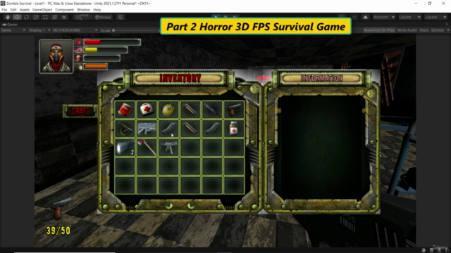 Create Horror Survival Game In Unity & C# Part2(Craft/Quest) - Screenshot_01