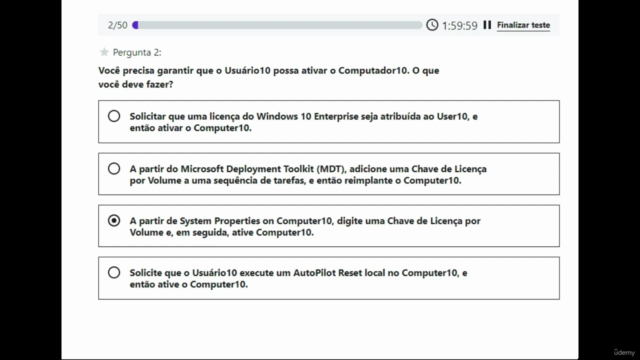 Simulado Certificação Microsoft Windows 10 |  MD-100 - Screenshot_02