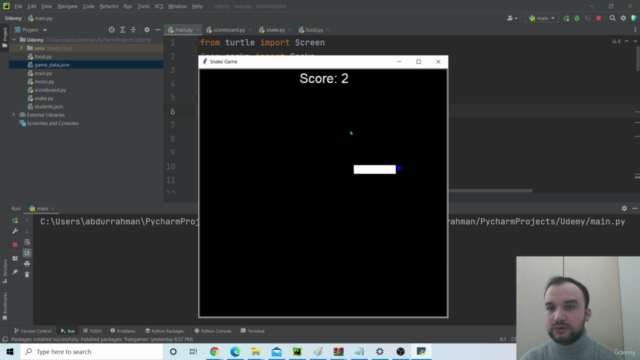 Python Course - Doing Snake Game with Turtle Module – Screenshot 3