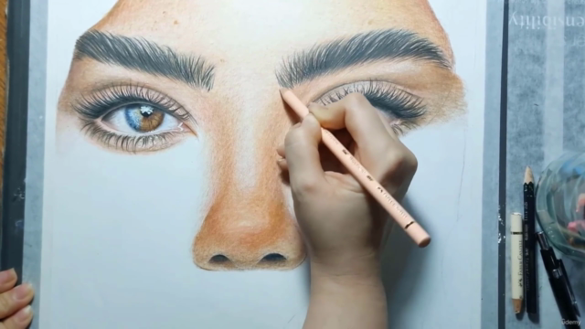 Portrait Drawing- Drawing a Beauty Girl with colored pencils - Screenshot_02