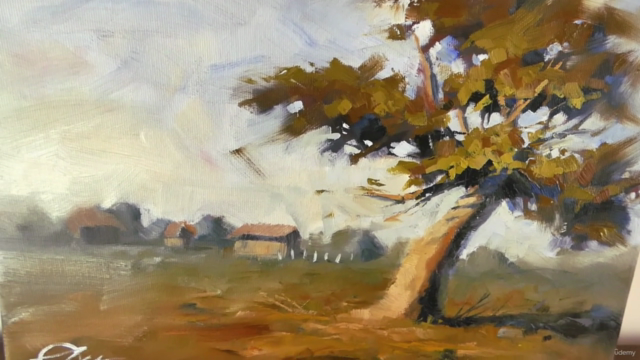 Loose Impressionist Painting: Tree in the sun Oil or Acrylic - Screenshot_01