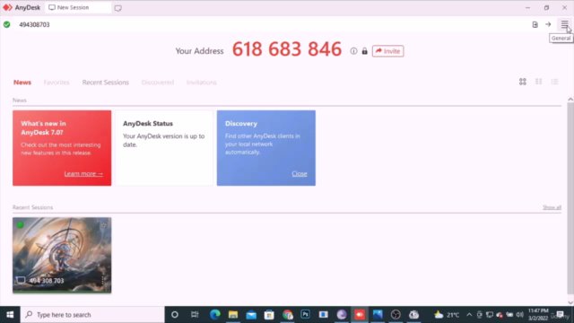ANYDESK: REMOTE DESKTOP COURSE FOR BEGINNERS 2022 – Screenshot 1