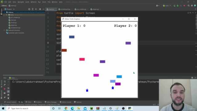 Python Course - Doing Crossing Road Game with Turtle Module – Screenshot 1
