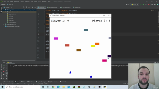 Python Course - Doing Crossing Road Game with Turtle Module – Screenshot 2