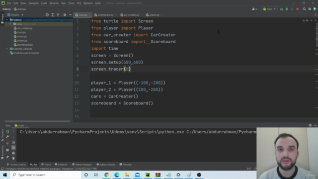 Python Course - Doing Crossing Road Game with Turtle Module – Screenshot 3