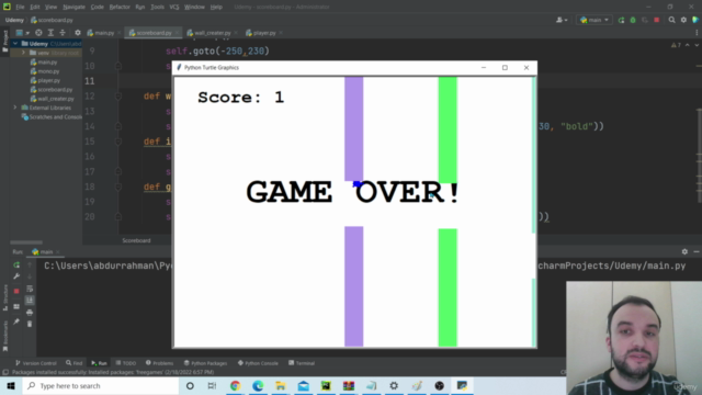 Python Course - Doing Flappy Bird Game with Turtle Module – Screenshot 1